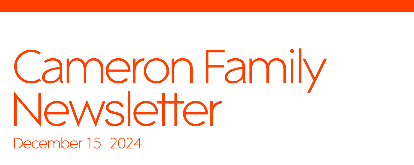 Cameron Family Newsletter