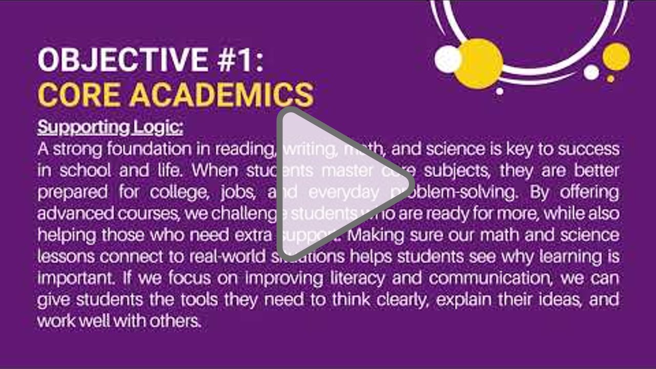 Click to play: Cascade School District vision values objectives presentation