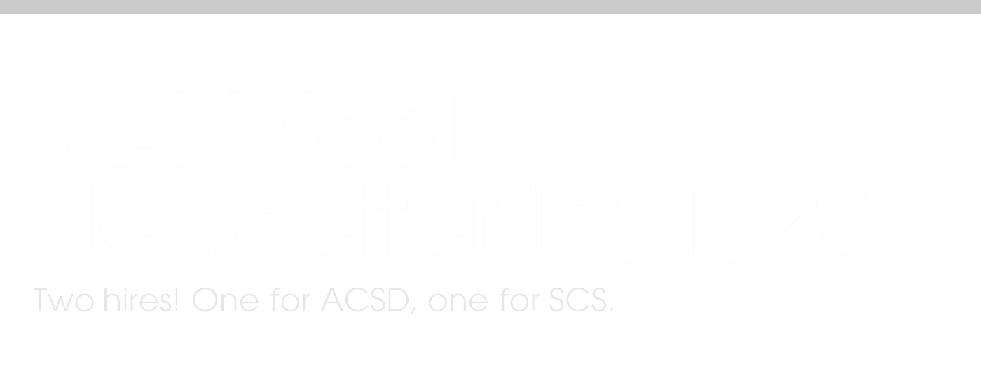 SCS Weekly Newsletter 12/1/23