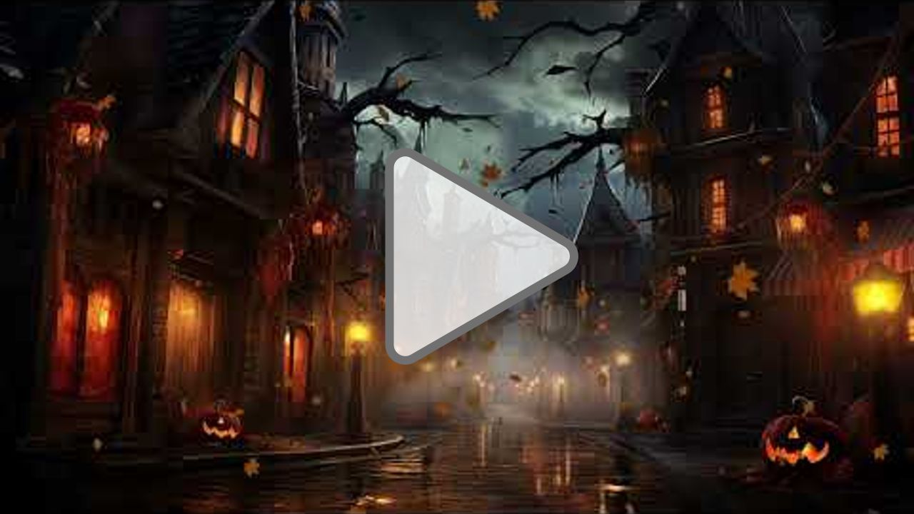 Click to play: Spooky Hallows Eve With Relaxing Halloween Music 🎃🔊￼