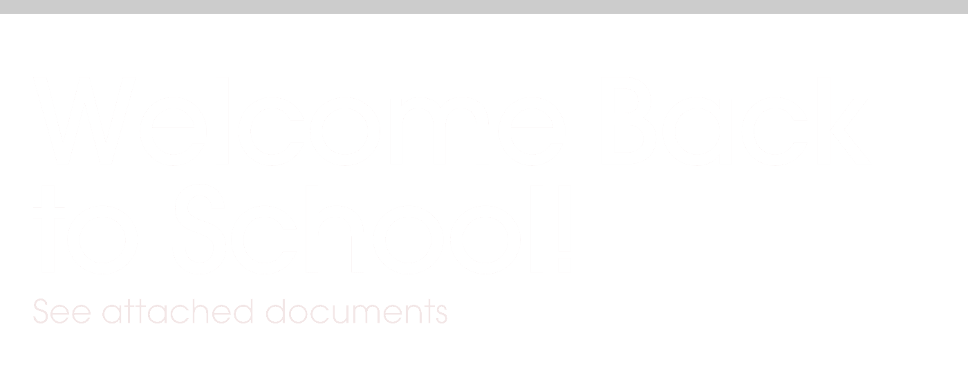 Welcome Back to School!