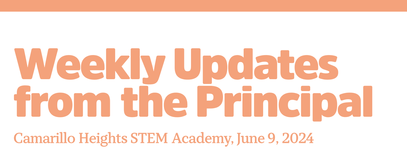 Weekly Updates from the Principal