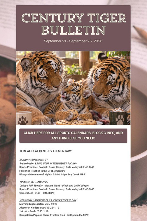 CENTURY TIGER BULLETIN
