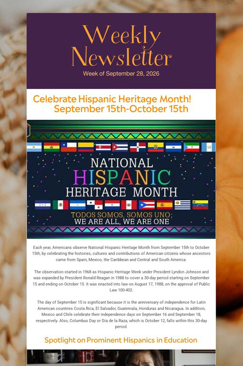 Weekly Newsletter