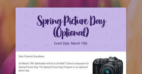 Spring Picture Day (Optional) | Smore Newsletters