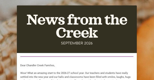 News from the Creek
