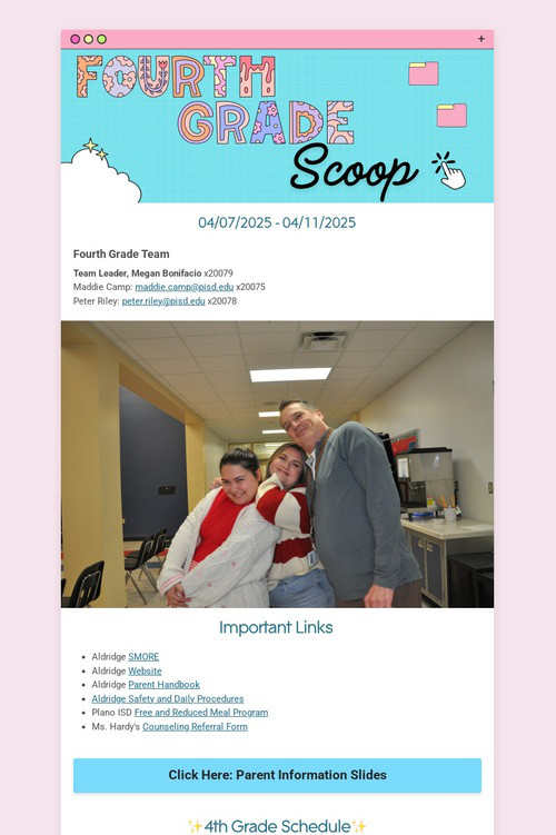 4th Grade Weekly Newsletter