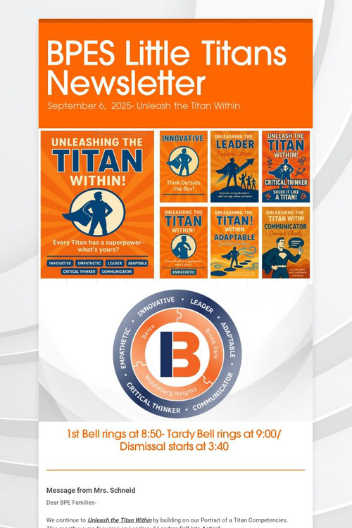 BPES Little Titans Newsletter
