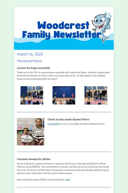 Woodcrest Family Newsletter