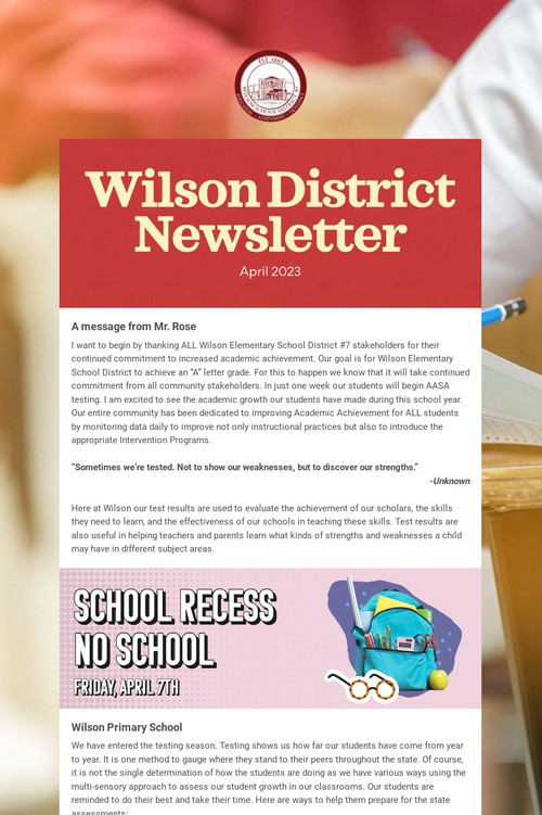 Wilson District Newsletter