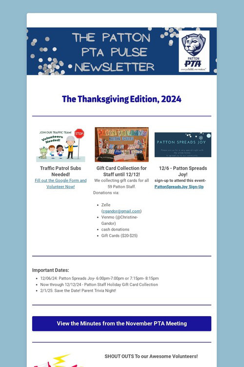 Patton PTA Pulse Newsletter