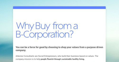 Why Buy from a B-Corporation?