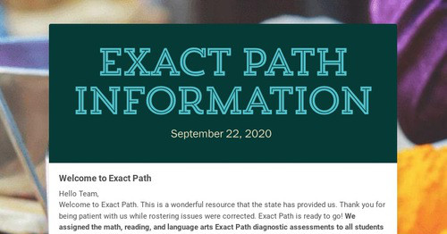 Exact Path Information | Smore Newsletters for Education