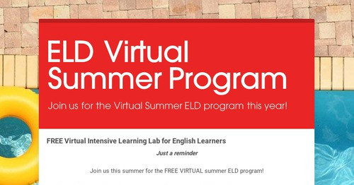 ELD Virtual Summer Program