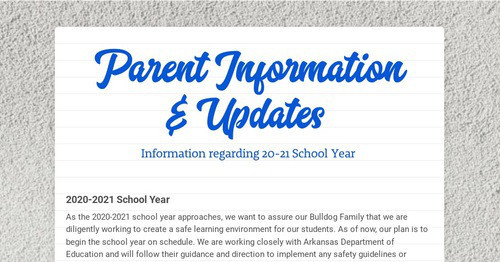 Parent Information & Updates | Smore Newsletters for Education