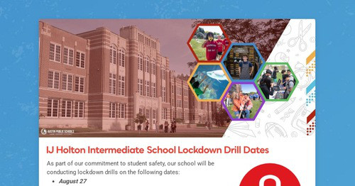 IJ Holton Lockdown Drill Dates