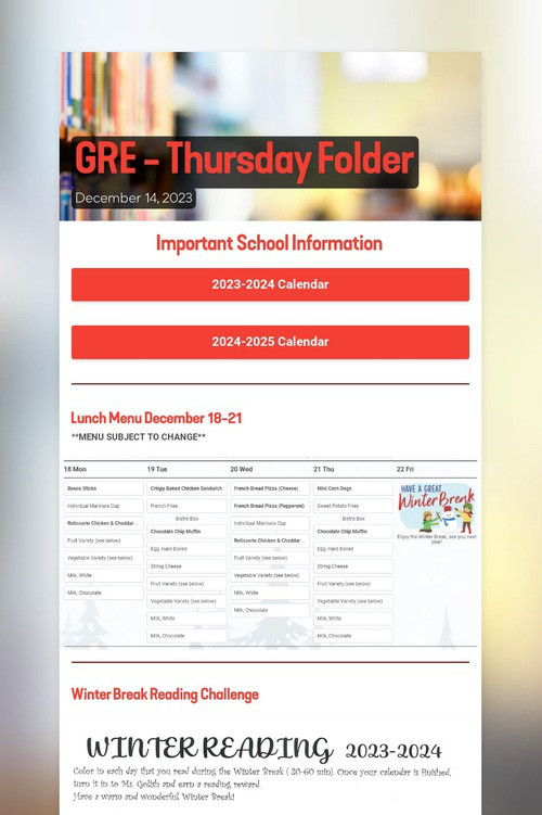 GRE - Thursday Folder