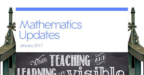 Mathematics Updates