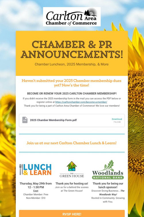 Chamber & PR Announcements!