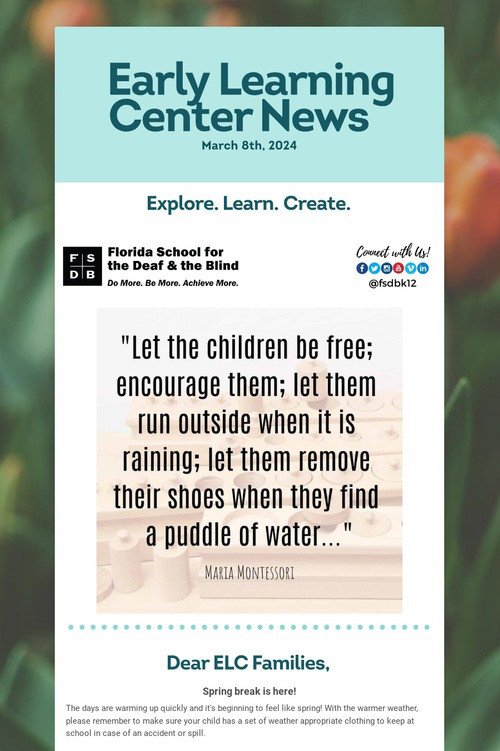 Early Learning Center News