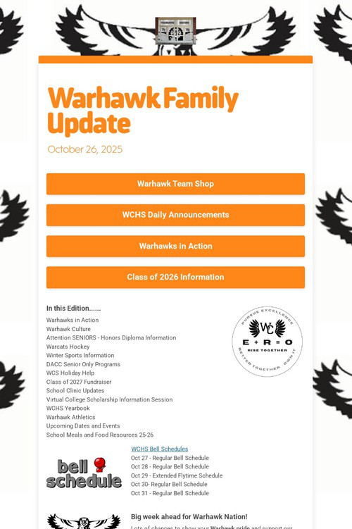 Warhawk Family Update