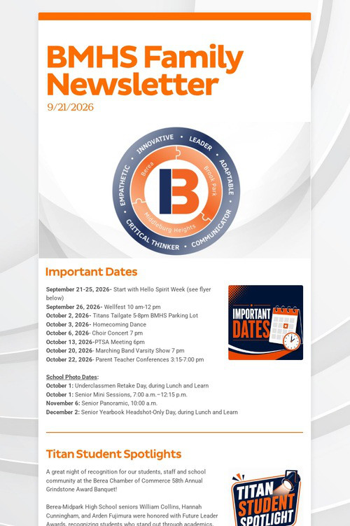 BMHS Family Newsletter