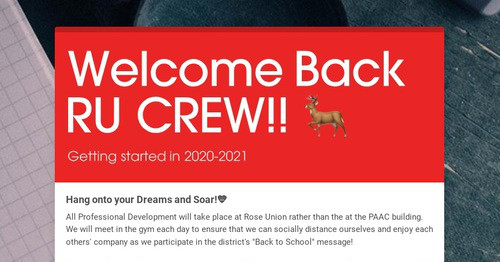 Welcome Back RU CREW!! 🦌 | Smore Newsletters