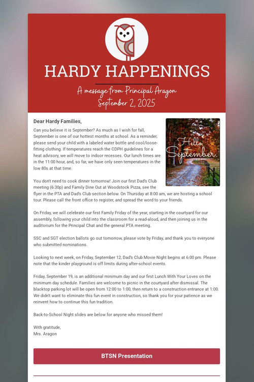 Hardy Happenings
