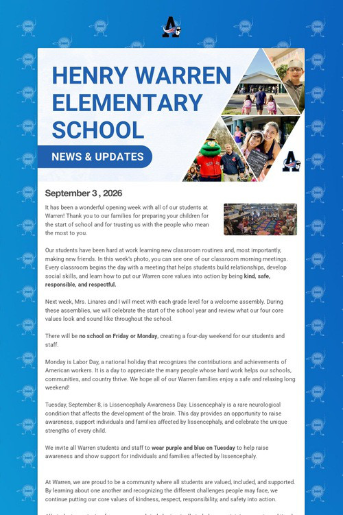 Warren School Weekly Update