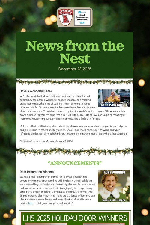 News from the Nest