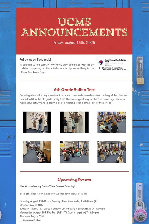 UCMS Announcements