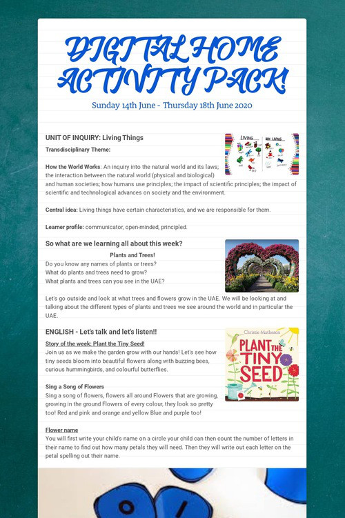 DIGITAL HOME ACTIVITY PACK!