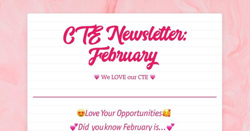 CTE Newsletter: February