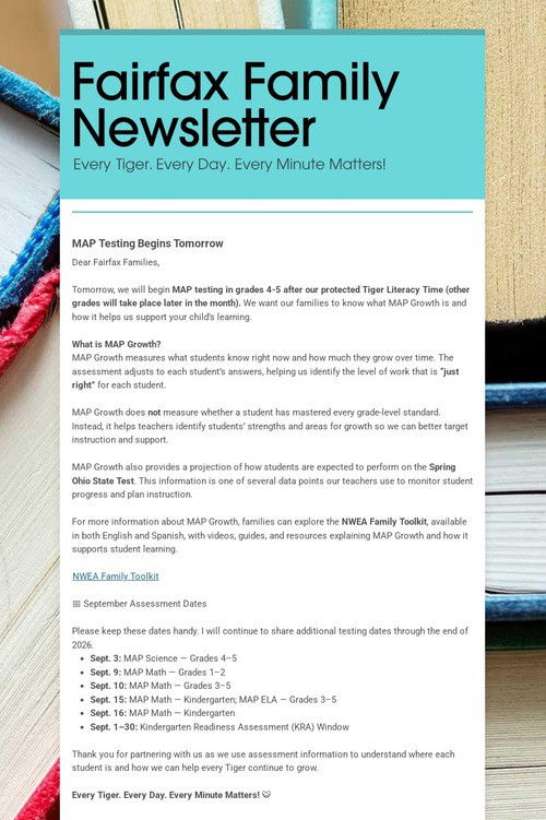 Fairfax Family Newsletter