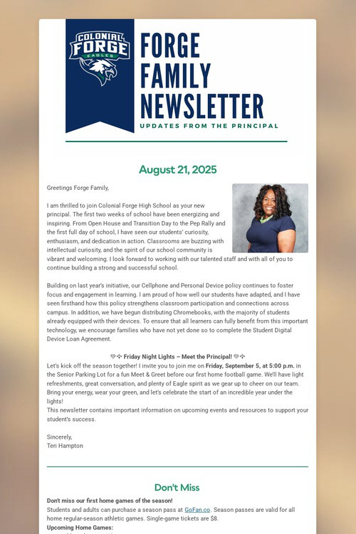 Forge Family Newsletter