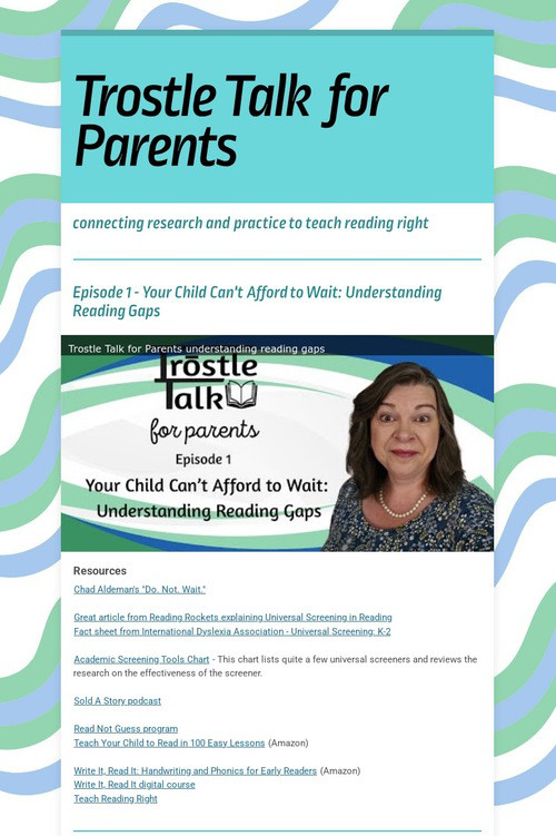 Trostle Talk for Parents