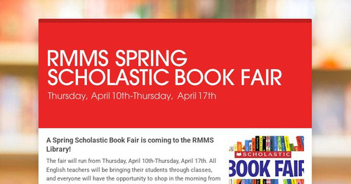 RMMS FALL SCHOLASTIC BOOK FAIR