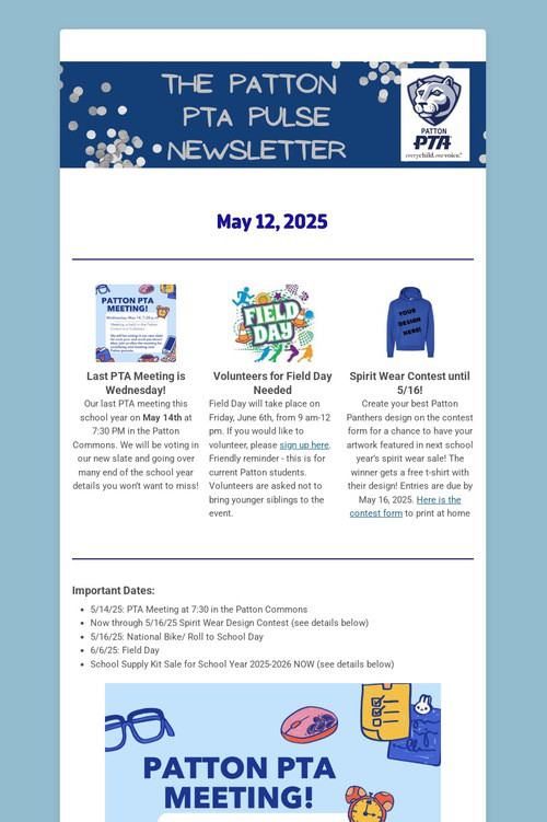 Patton PTA Pulse Newsletter