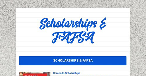 Scholarships & FAFSA