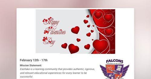 Eastlake HS Weekly Smore Newsletter