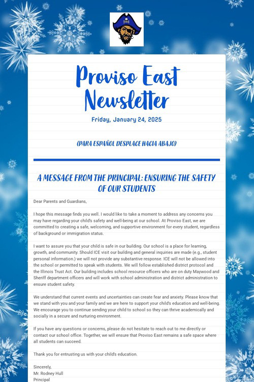 Proviso East Newsletter