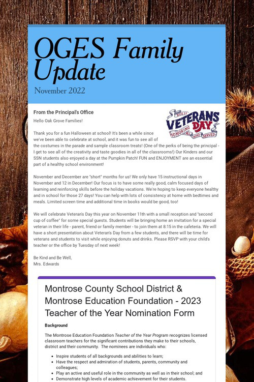 OGES Family Update