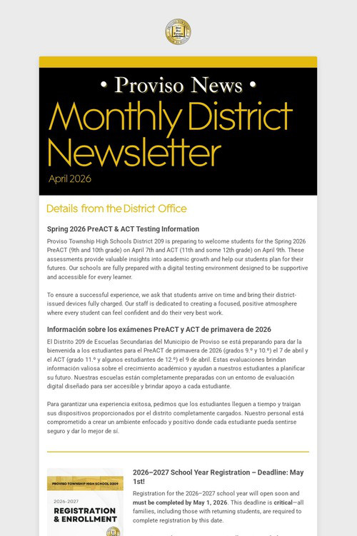 Monthly District Newsletter