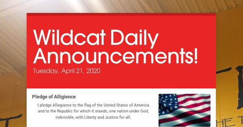 Wildcat Daily Announcements Smore Newsletters 