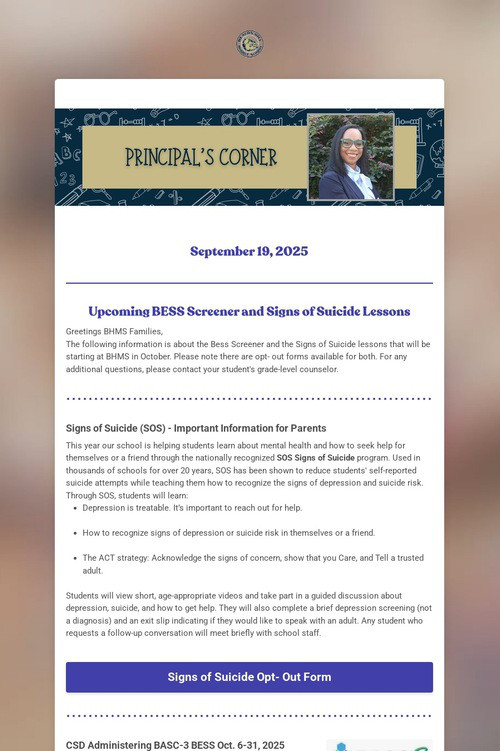 A Message From Principal Glenn