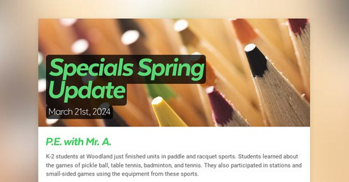 Specials Spring Update