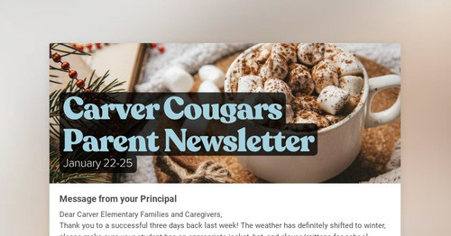 Carver Cougars Parent Newsletter