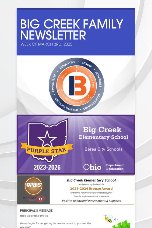 BIG CREEK FAMILY NEWSLETTER