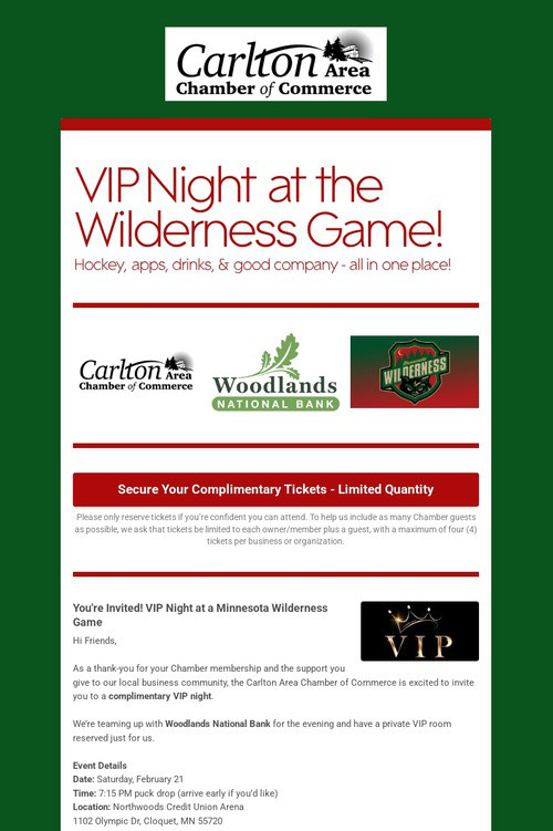VIP Night at the Wilderness Game!