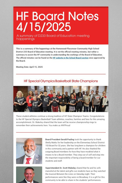 HF Board Notes 4/15/2025
